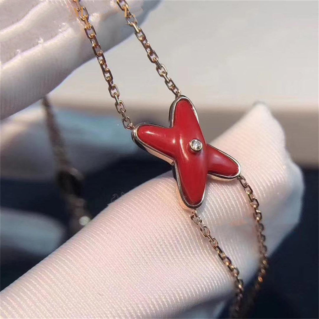 ??Loco?¡¥JEUX BRACELET CARNELIAN PINK GOLD 1 DIAMOND