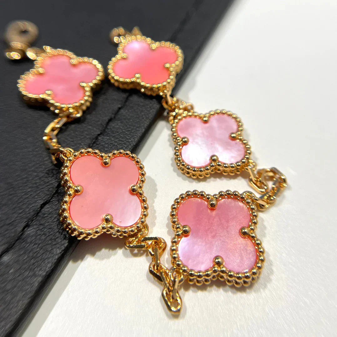 [Loco]New  CLOVER 5 MOTIFS  PINK MOP BRACELET COLLECTION