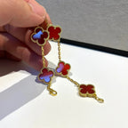 [Loco]New  CLOVER 5 MOTIF RED CORNELIAN BRACELET COLLECTION