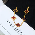 [Loco]New  CLOVER 5 MOTIF RED CORNELIAN BRACELET COLLECTION