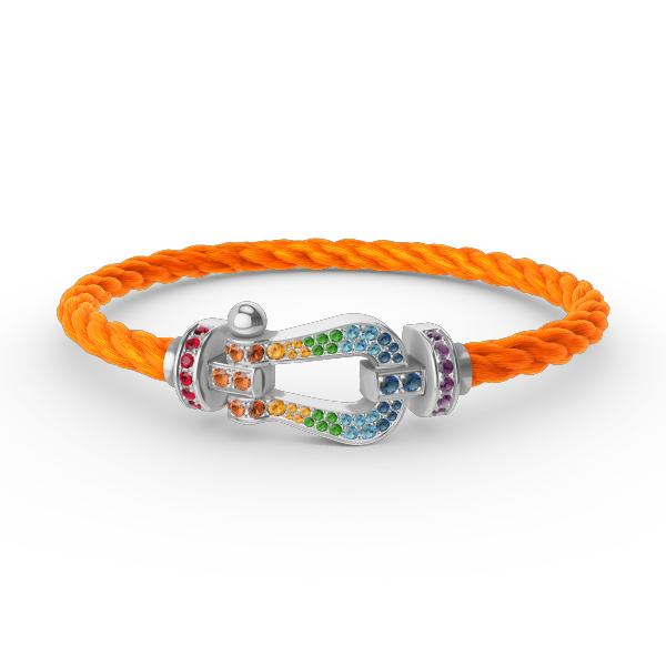 ??Loco?¡¥FORC LARGE HORSESHOE  COLORED DIAMOND BRACELET SILVER