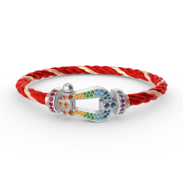 ??Loco?¡¥FORC LARGE HORSESHOE  COLORED DIAMOND BRACELET SILVER