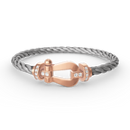 ??Loco?¡¥FORCE LARGE HORSESHOE HALF DIAMOND BRACELET ROSE GOLD