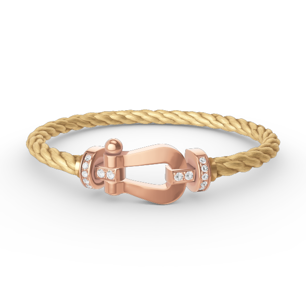 ??Loco?¡¥FORCE LARGE HORSESHOE HALF DIAMOND BRACELET ROSE GOLD