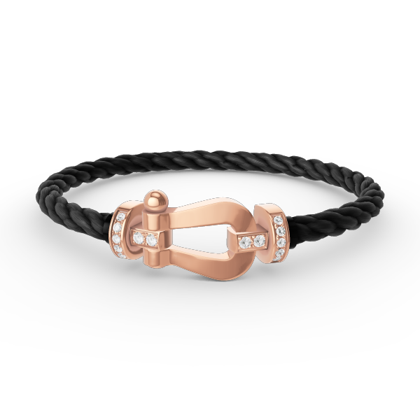 ??Loco?¡¥FORCE LARGE HORSESHOE HALF DIAMOND BRACELET ROSE GOLD