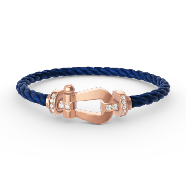 ??Loco?¡¥FORCE LARGE HORSESHOE HALF DIAMOND BRACELET ROSE GOLD
