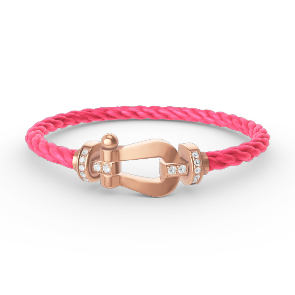 ??Loco?¡¥FORCE LARGE HORSESHOE HALF DIAMOND BRACELET ROSE GOLD