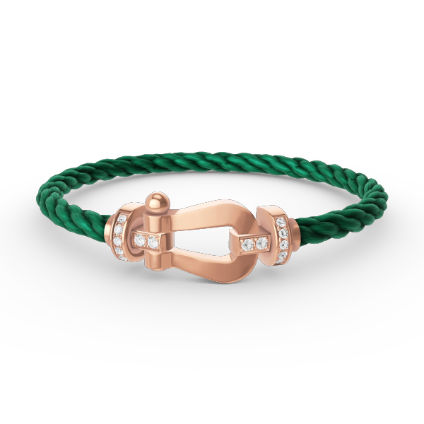 ??Loco?¡¥FORCE LARGE HORSESHOE HALF DIAMOND BRACELET ROSE GOLD