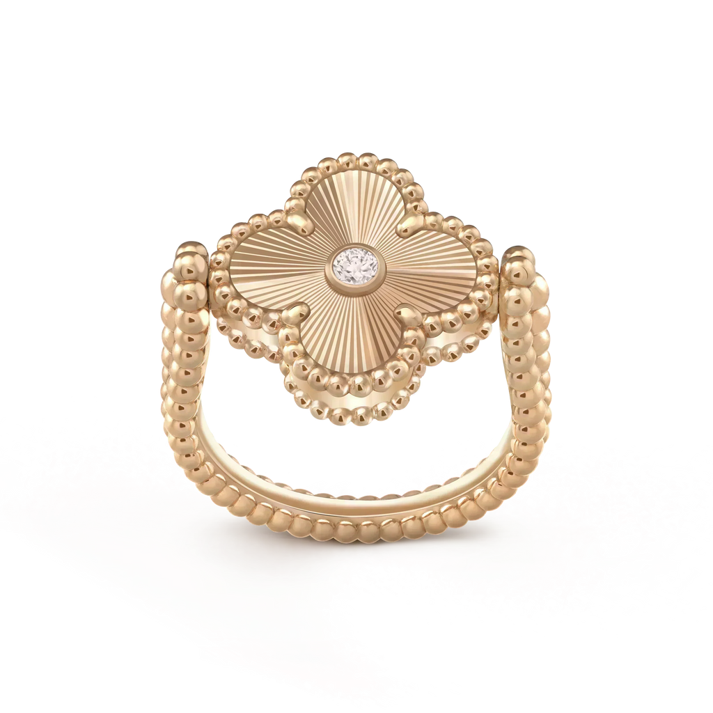 ??Loco?¡¥CLOVER RIVERSIBLE ROSE GOLD RING