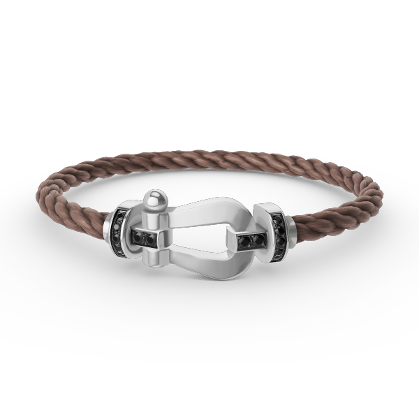 ??Loco?¡¥FORCE LARGE HORSESHOE BLACK DIAMOND BRACELET SILVER