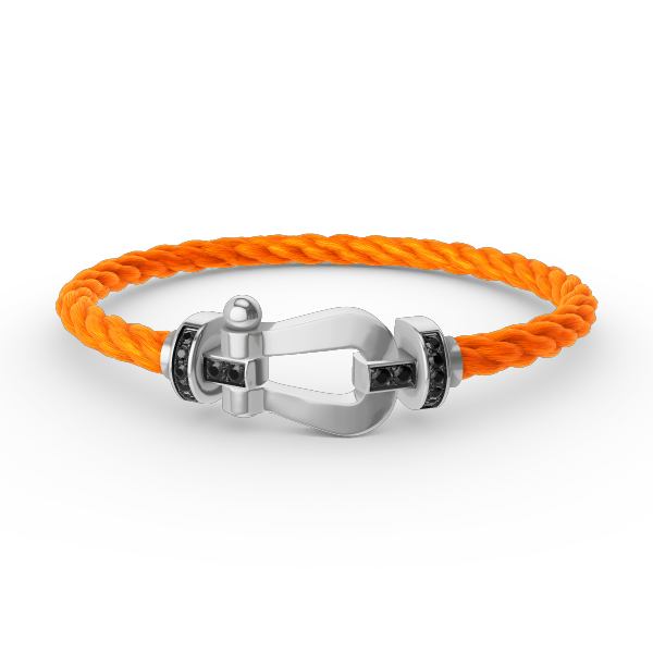 ??Loco?¡¥FORCE LARGE HORSESHOE BLACK DIAMOND BRACELET SILVER