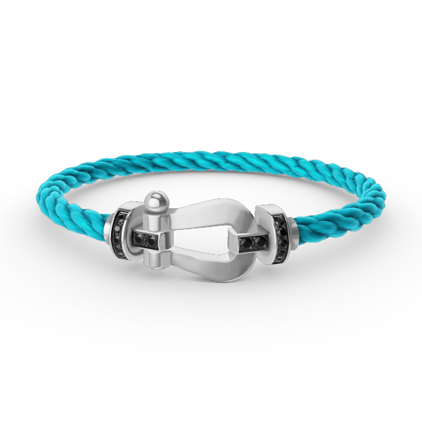 ??Loco?¡¥FORCE LARGE HORSESHOE BLACK DIAMOND BRACELET SILVER
