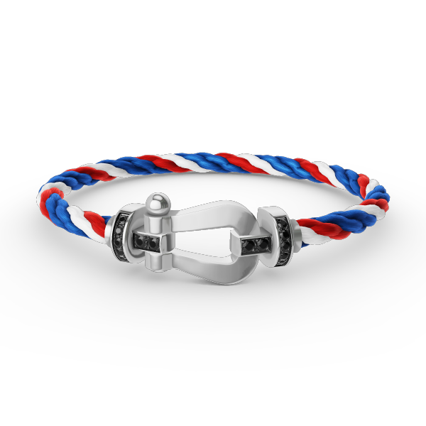 ??Loco?¡¥FORCE LARGE HORSESHOE BLACK DIAMOND BRACELET SILVER