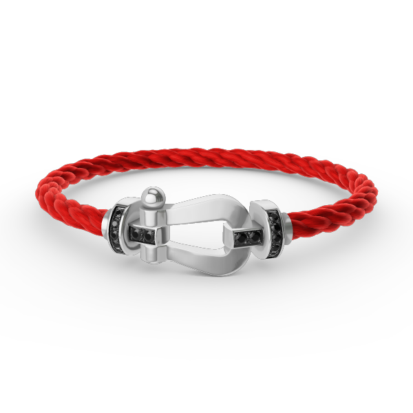??Loco?¡¥FORCE LARGE HORSESHOE BLACK DIAMOND BRACELET SILVER