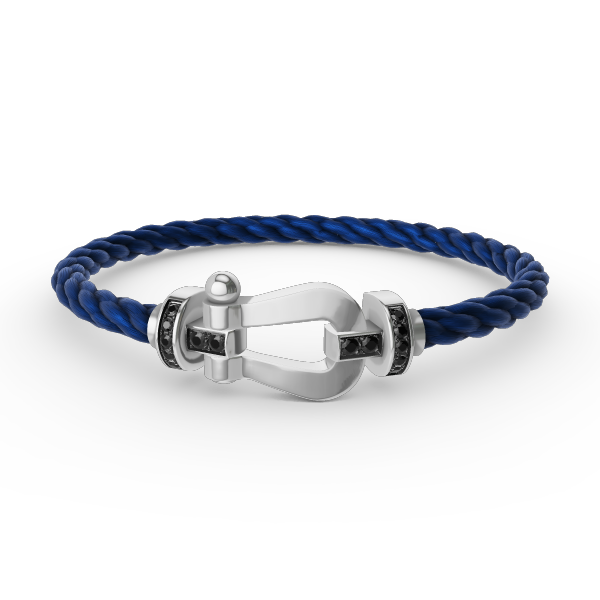 ??Loco?¡¥FORCE LARGE HORSESHOE BLACK DIAMOND BRACELET SILVER
