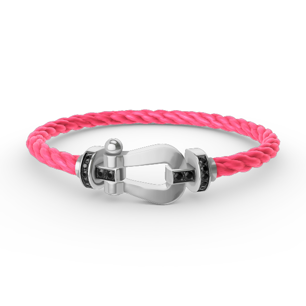 ??Loco?¡¥FORCE LARGE HORSESHOE BLACK DIAMOND BRACELET SILVER