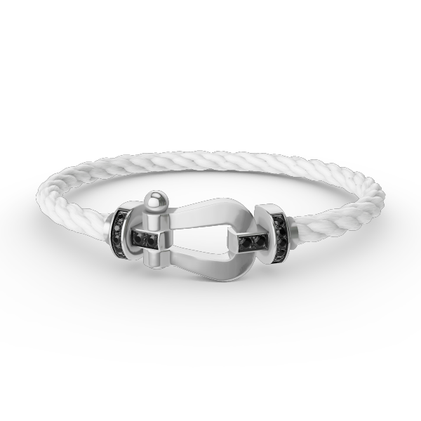 ??Loco?¡¥FORCE LARGE HORSESHOE BLACK DIAMOND BRACELET SILVER