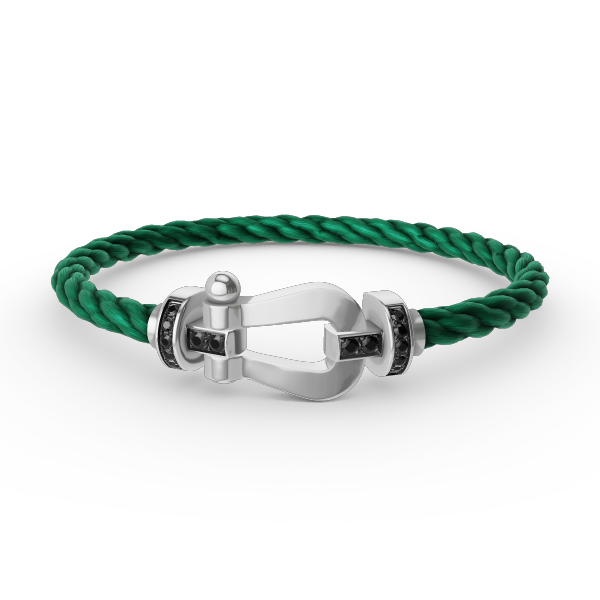 ??Loco?¡¥FORCE LARGE HORSESHOE BLACK DIAMOND BRACELET SILVER