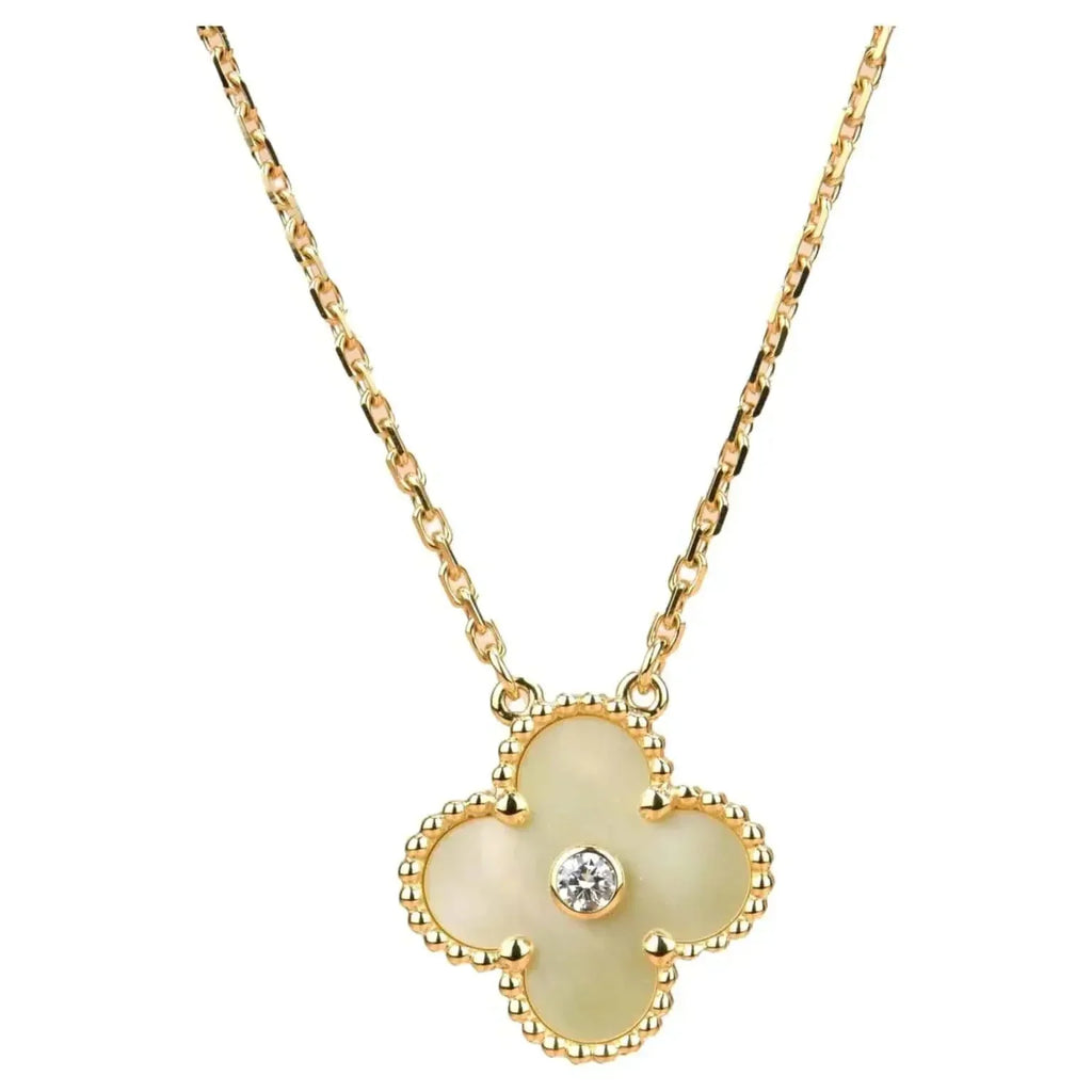 ??Loco?¡¥CLOVER 15MM DIAMOND GOLD MOTHER OF PEARL NECKLACE