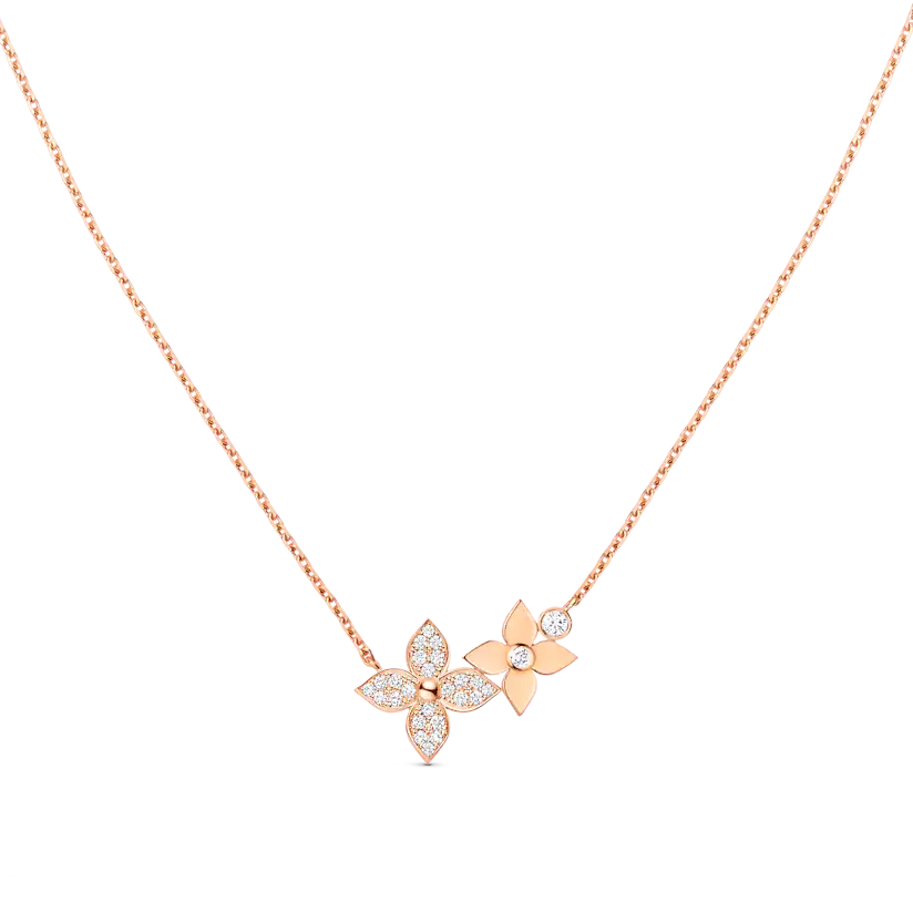 ??Loco?¡¥STAR BLOSSOM NECKLACE PINK GOLD DIAMONDS