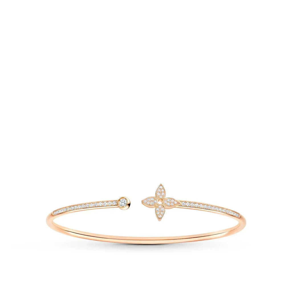 ??Loco?¡¥IDYLLE PINK GOLD OPEN BRACELET DIAMOND PAVED