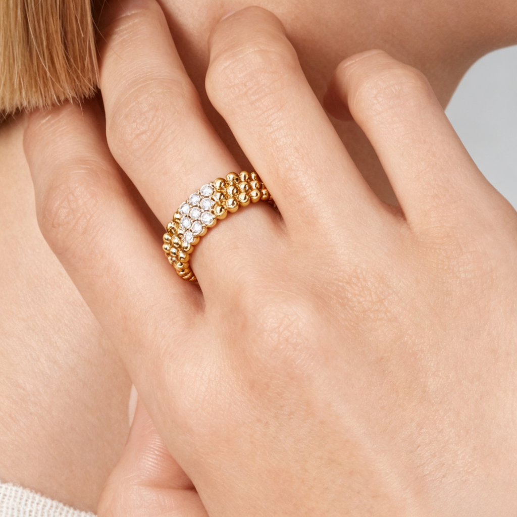 [Loco JURI] THREE-ROW DIAMOND RING