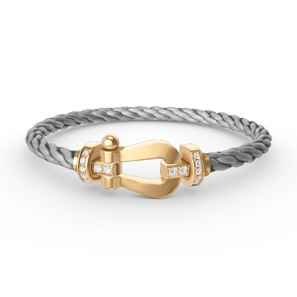 ??Loco?¡¥FORCE LARGE HORSESHOE HALF DIAMOND BRACELET GOLD