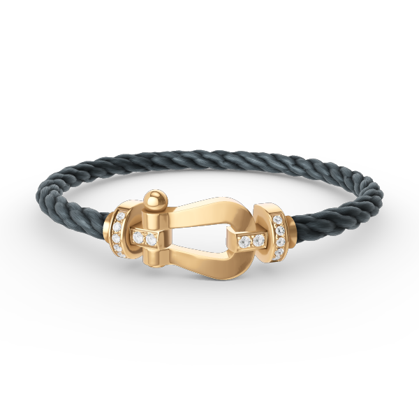 ??Loco?¡¥FORCE LARGE HORSESHOE HALF DIAMOND BRACELET GOLD