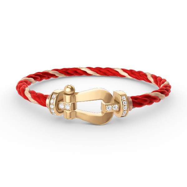 ??Loco?¡¥FORCE LARGE HORSESHOE HALF DIAMOND BRACELET GOLD