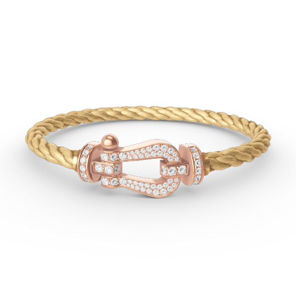 ??Loco?¡¥FORCE LARGE HORSESHOE FULL DIAMOND BRACELET ROSE GOLD