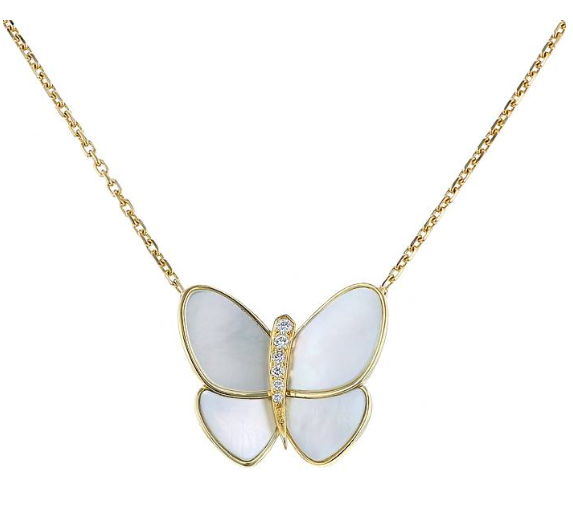 ??Loco?¡¥BUTTERFLY GOLD MOP DIAMOND NECKLACE