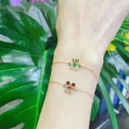 ??Loco?¡¥FRIVOLE GOLD FLOWER PINK MALACHITE BRACELET