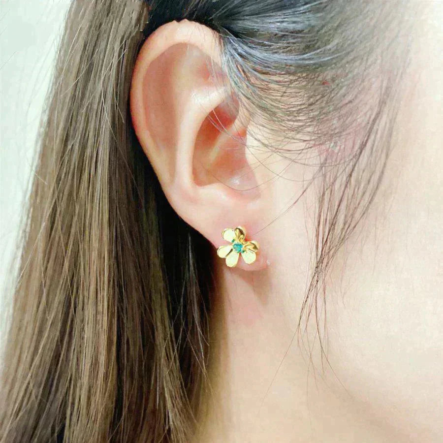 ??Loco?¡¥FRIVOLE  FLOWER MALACHITE EARRINGS