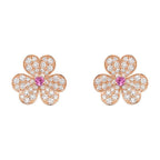 ??Loco?¡¥FRIVOLE PINK GOLD FLOWER DIAMOND EARRINGS