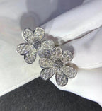 ??Loco?¡¥FRIVOLE SILVER FLOWER DIAMOND EARRINGS