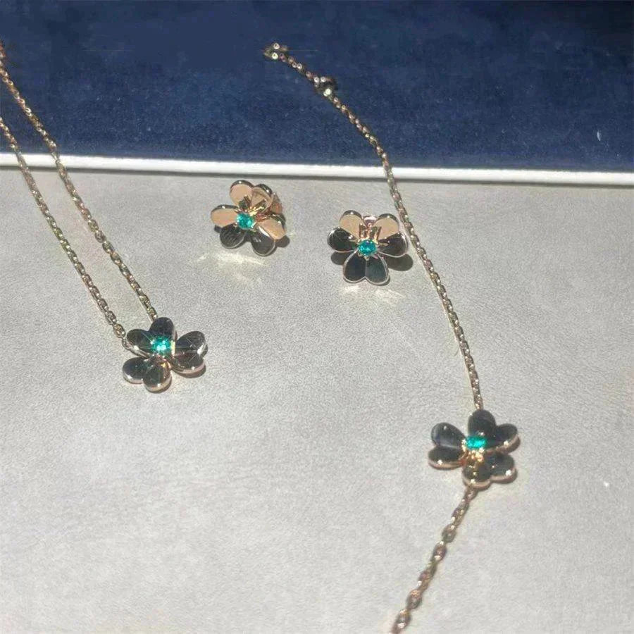 ??Loco?¡¥FRIVOLE  FLOWER MALACHITE EARRINGS
