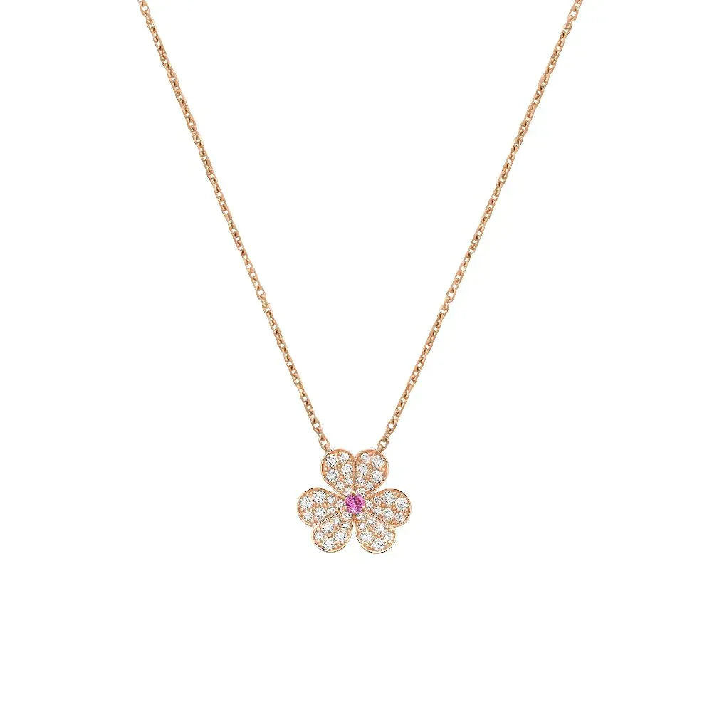 ??Loco?¡¥FRIVOLE ROSE GOLD FLOWER DIAMOND NECKLACE