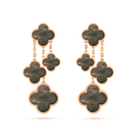 ??Loco?¡¥CLOVER EARRINGS DARK MOP 4 MOTIFS ROSE GOLD