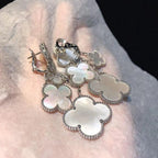 ??Loco?¡¥CLOVER EARRINGS WHITE MOP 4 MOTIFS SILVER
