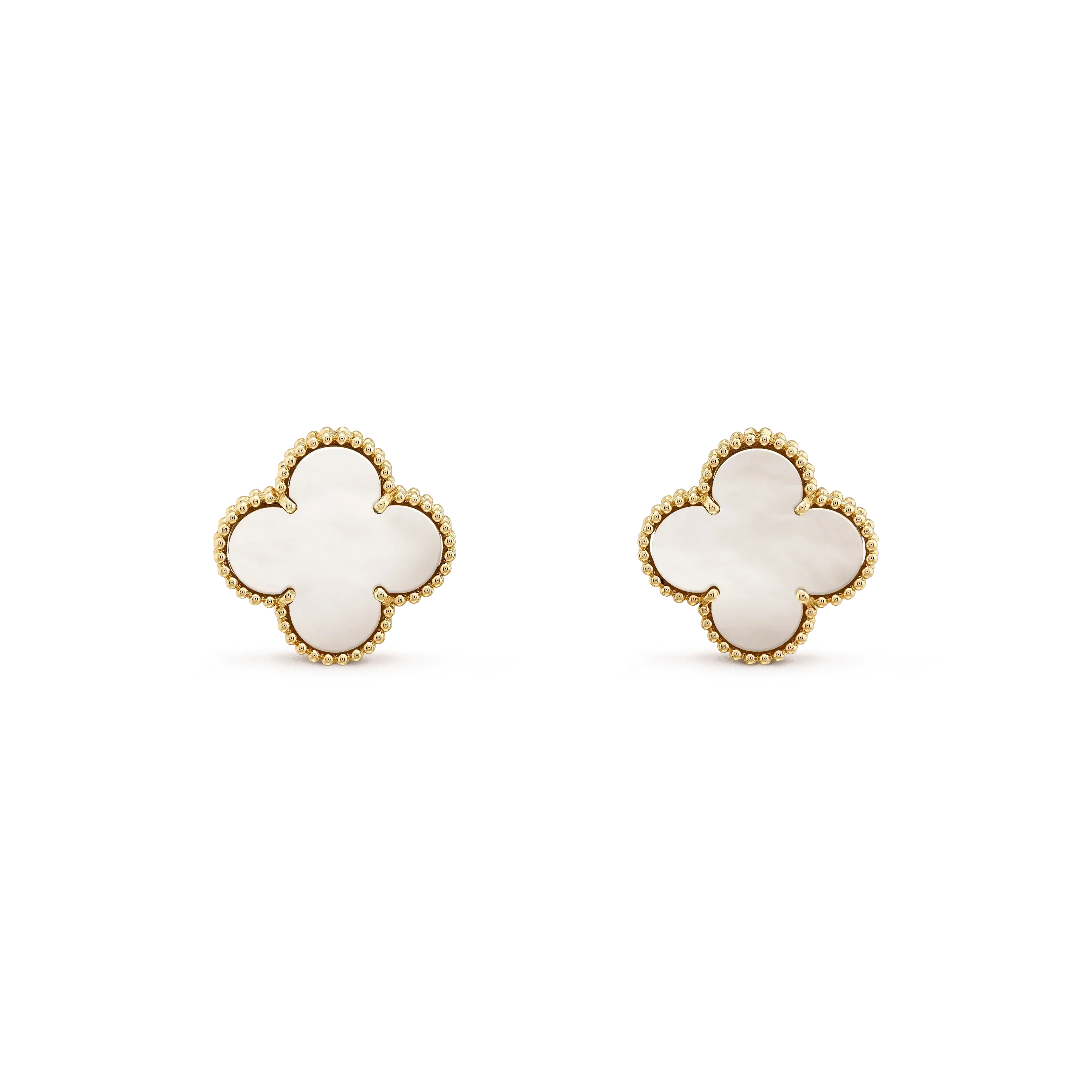 ??Loco?¡¥CLOVER MEDIUM 1 MOTIFS  WHITE MOP STUD EARRINGS