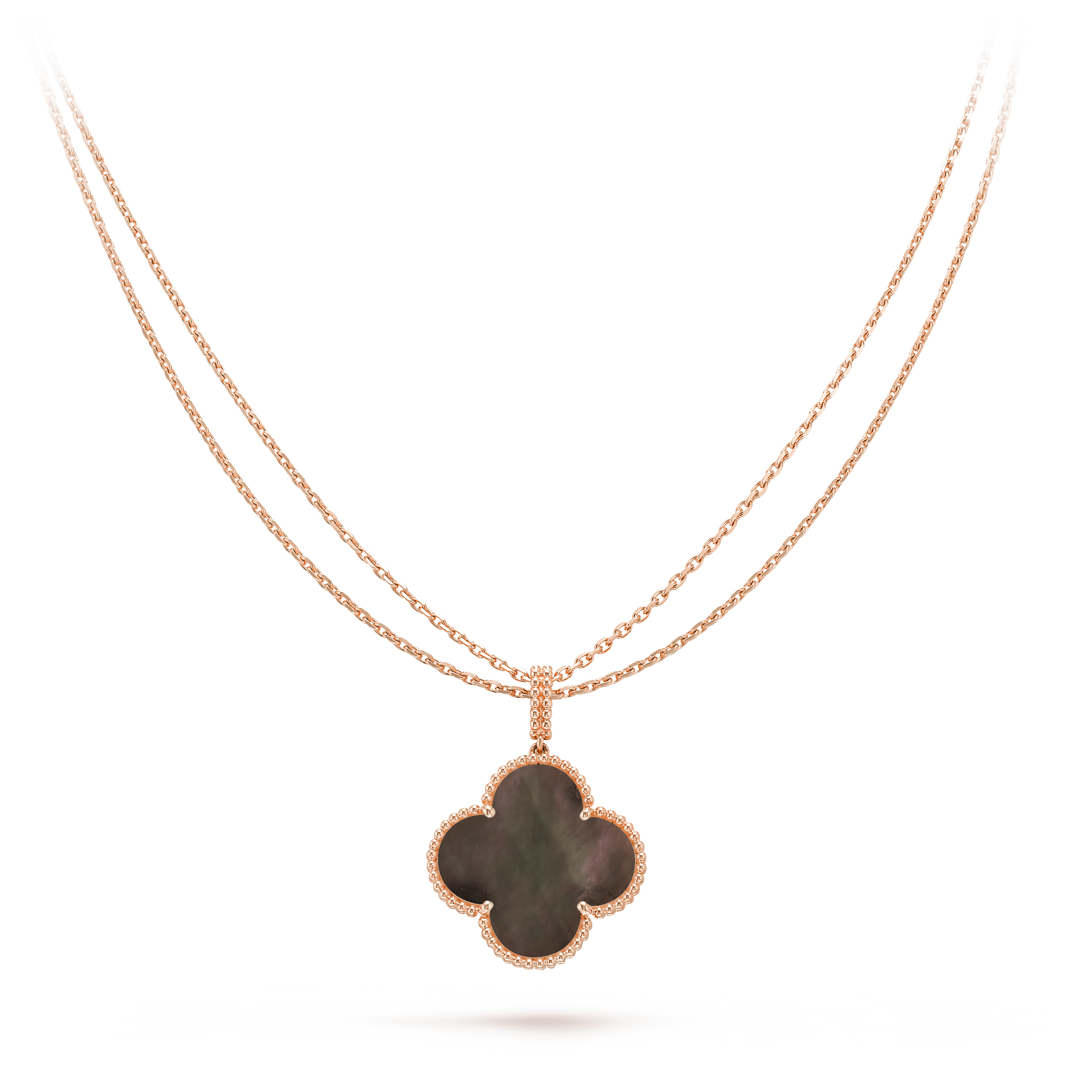 ??Loco?¡¥CLOVER 25MM GOLD DARK MOP BIG CLOVER NECKLACE