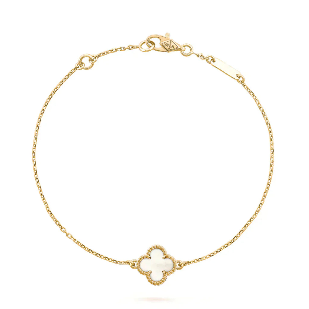 ??Loco?¡¥CLOVER WHITE MOP SINGLE FLOWER BRACELET