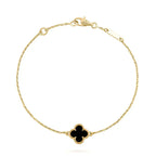 ??Loco?¡¥CLOVER ONYX SINGLE FLOWER BRACELET