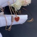 ??Loco?¡¥SWEET CLOVER CARNELIAN HEART NECKLACE