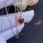 ??Loco?¡¥SWEET CLOVER CARNELIAN HEART NECKLACE