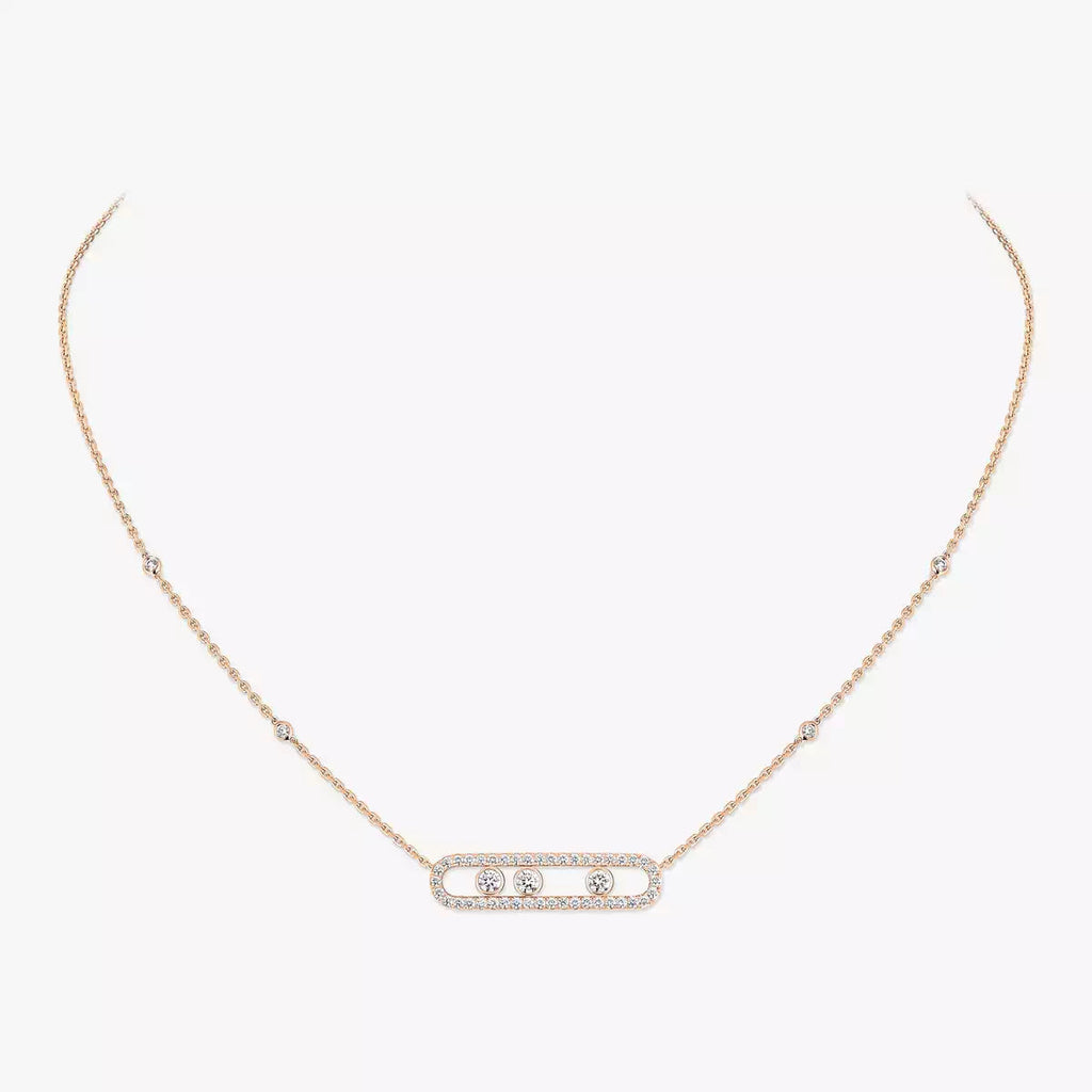 [Loco jewelrys] Move Pave_ Rose Gold Diamond Necklace