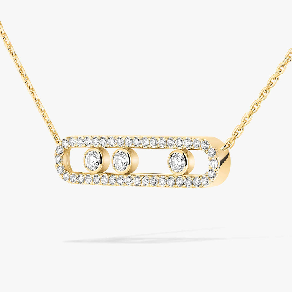[Loco jewelrys] Move Pave_ Rose Gold Diamond Necklace
