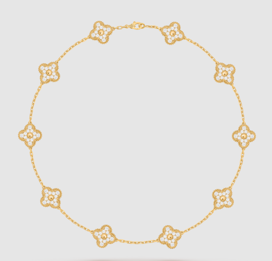 [??Loco?¡¥]CLOVER 10 MOTIFS FULL DIAMOND NECKLACE