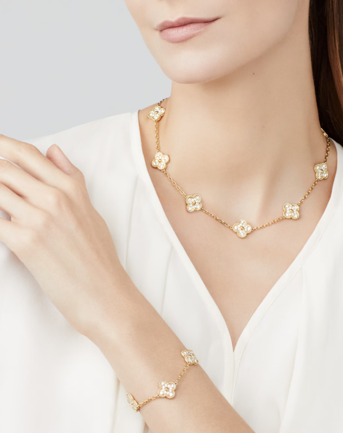 [??Loco?¡¥]CLOVER 10 MOTIFS FULL DIAMOND NECKLACE