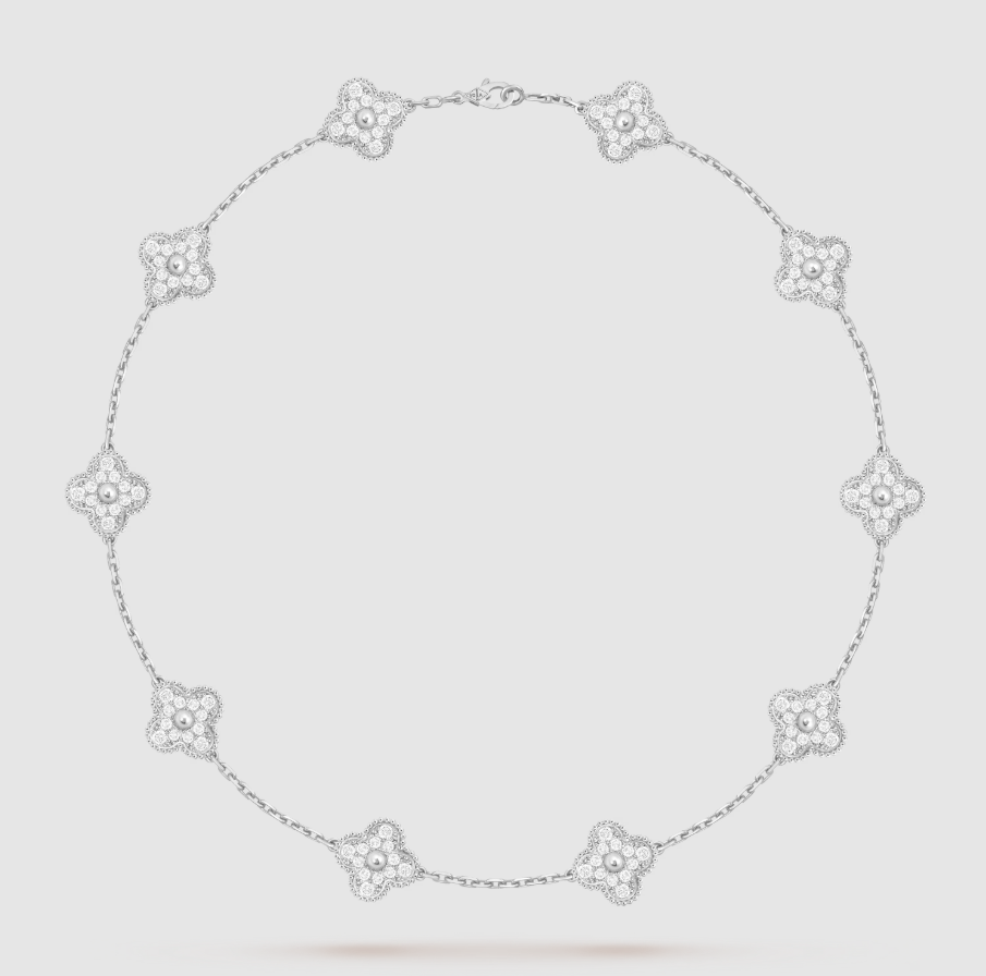 [??Loco?¡¥]CLOVER 10 MOTIFS FULL DIAMOND NECKLACE